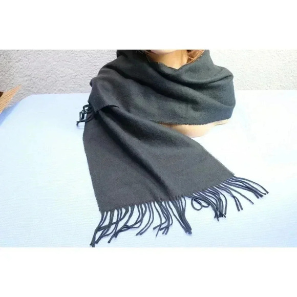 Geoffrey Beene Cashme Scarf-Black-Made in Italy-Unisex - Picture 1 of 6